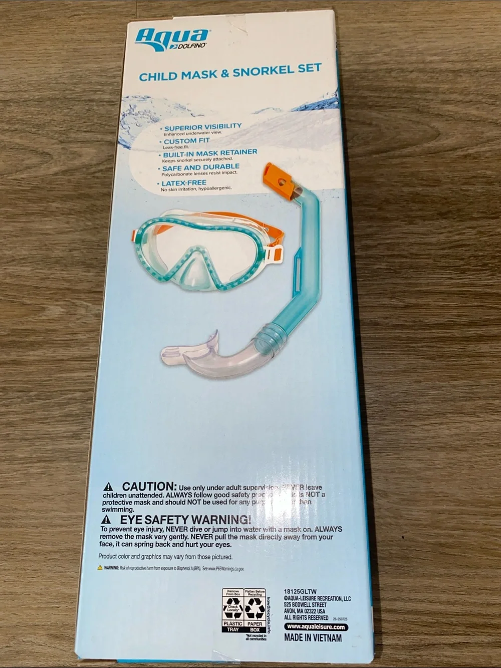 Splash Kids Snorkel and Mask Set - Teal & Orange